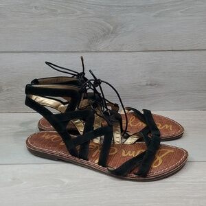 Sam Edelman Womens Gemma Ankle Leather Lace Up shoes sandals sz 9.5M